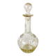 engraved glass wine carafe round stopper 50s