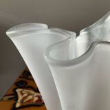 Vintage handkerchief vase in frosted glass