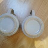 Set of 2 sandstone mugs floral pattern