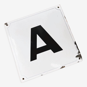 Curved enamelled plate "Letter A"