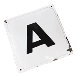Curved enamelled plate "Letter A"