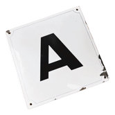 Plaque émaillée bombée “Lettre A”