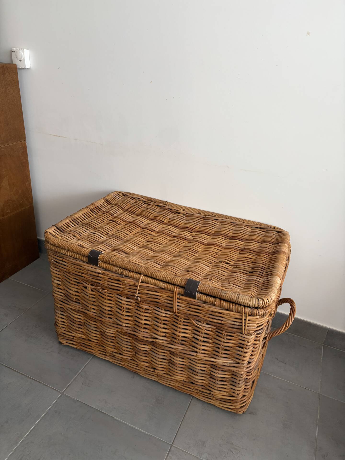 Large vintage wicker trunk