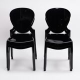Set of 4 black chairs design Queen by Claudio Dondoli and Marco Pocci