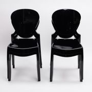 Ensemble de 4 chaises noires design Queen de Claudio Dondoli et Marco Pocci