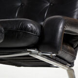 Fauteuil en cuir avec pouf de Reinhold Adolf pour Cor mk9220