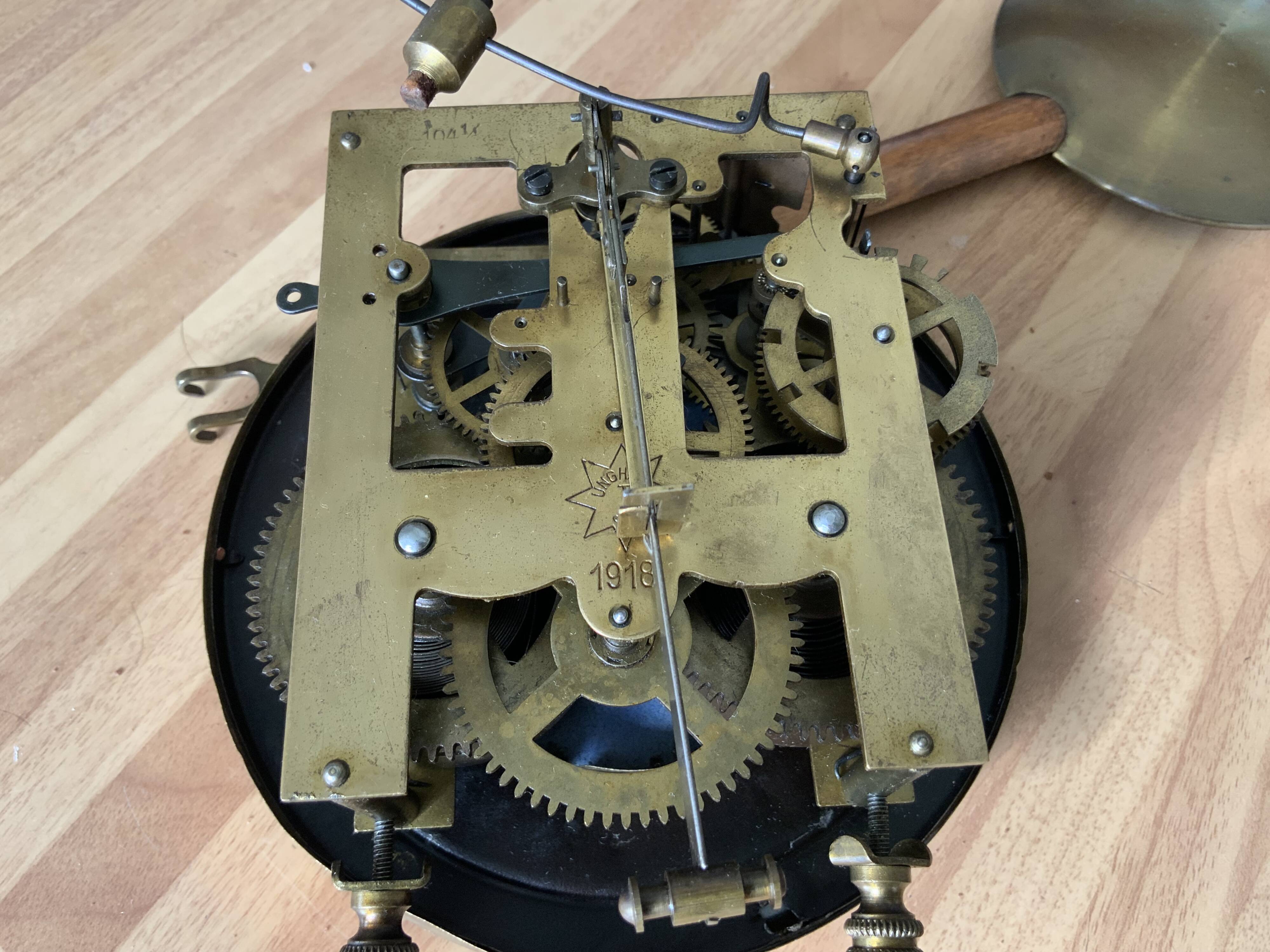Antique Vintage German Junghans Regulator Wall Clock, 1918