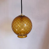 Amber glass globe suspension