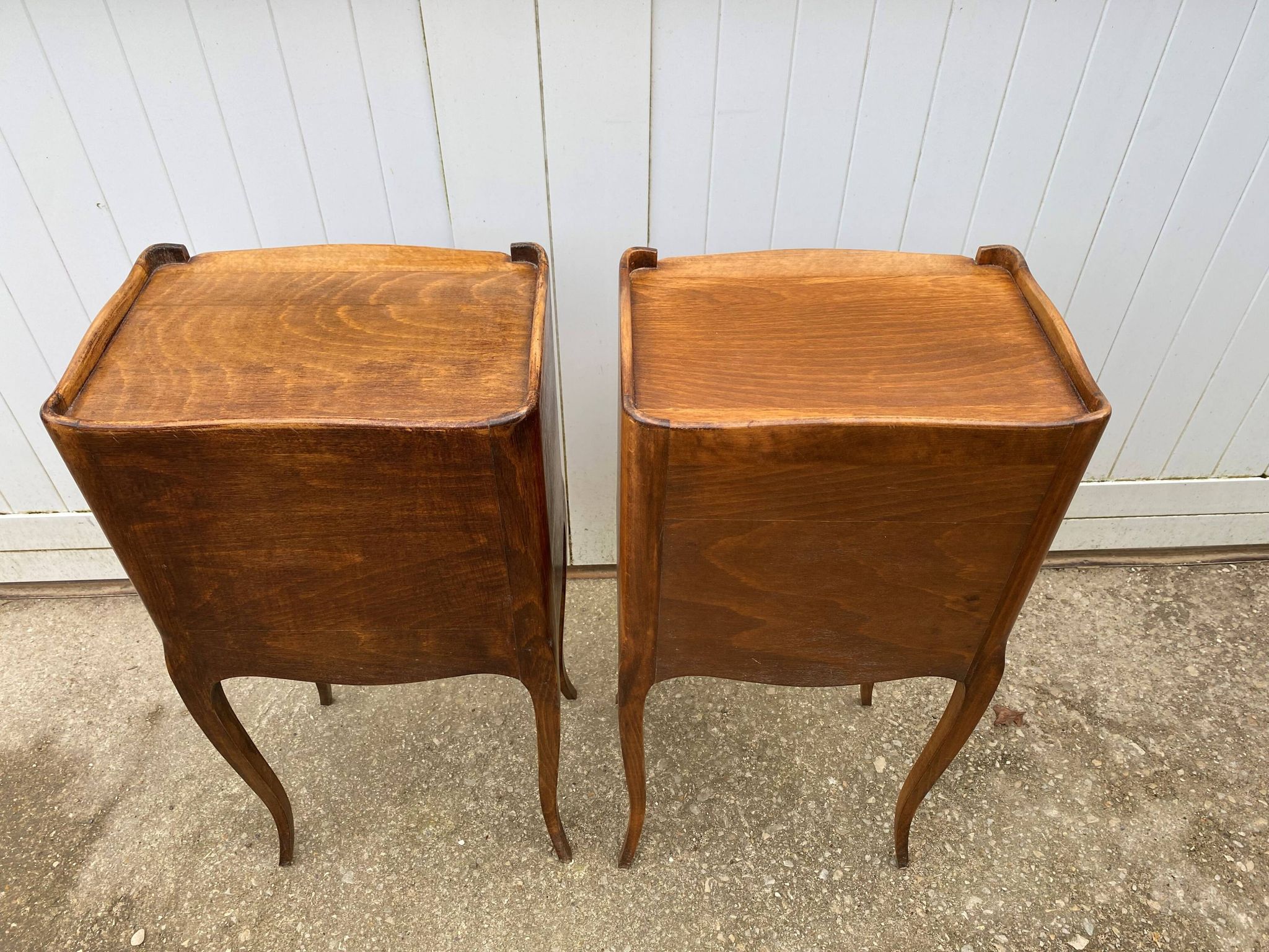 Pair of bedside tables with 1 drawer and a niche, Louis XV style