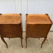 Pair of bedside tables with 1 drawer and a niche, Louis XV style