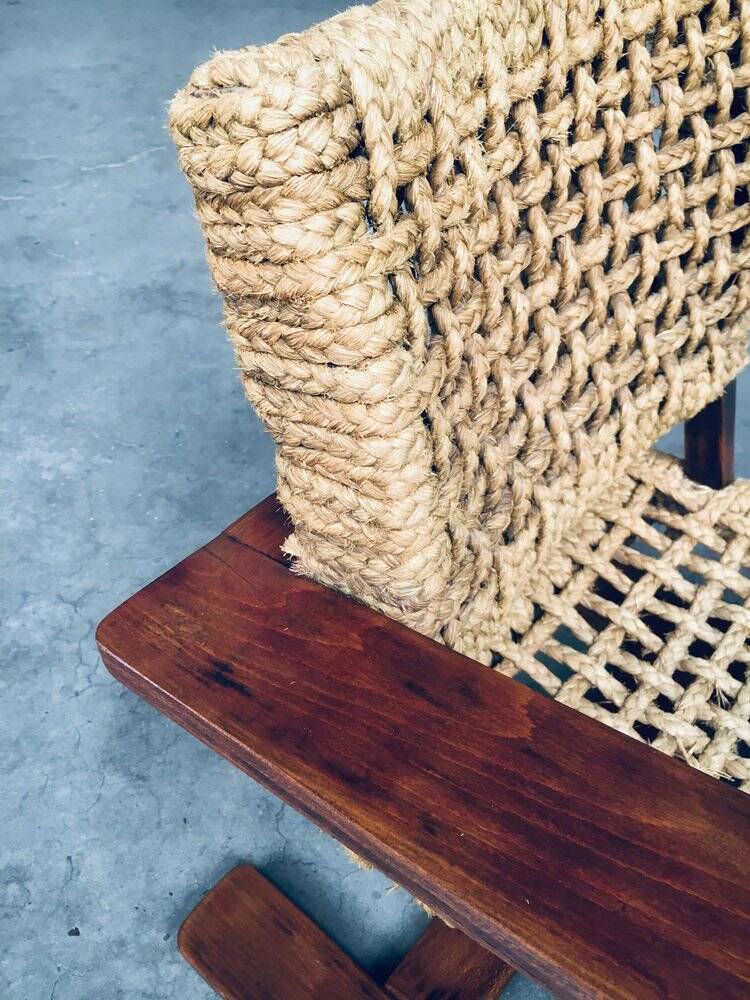 Rope Lounge Chair by Adrien Audoux & Frida Minet for Vibo Vesoul, France, 1940s