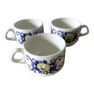 3 Large Villeroy and Boch Cups Cadiz Model - Exclusive to Clacquesin