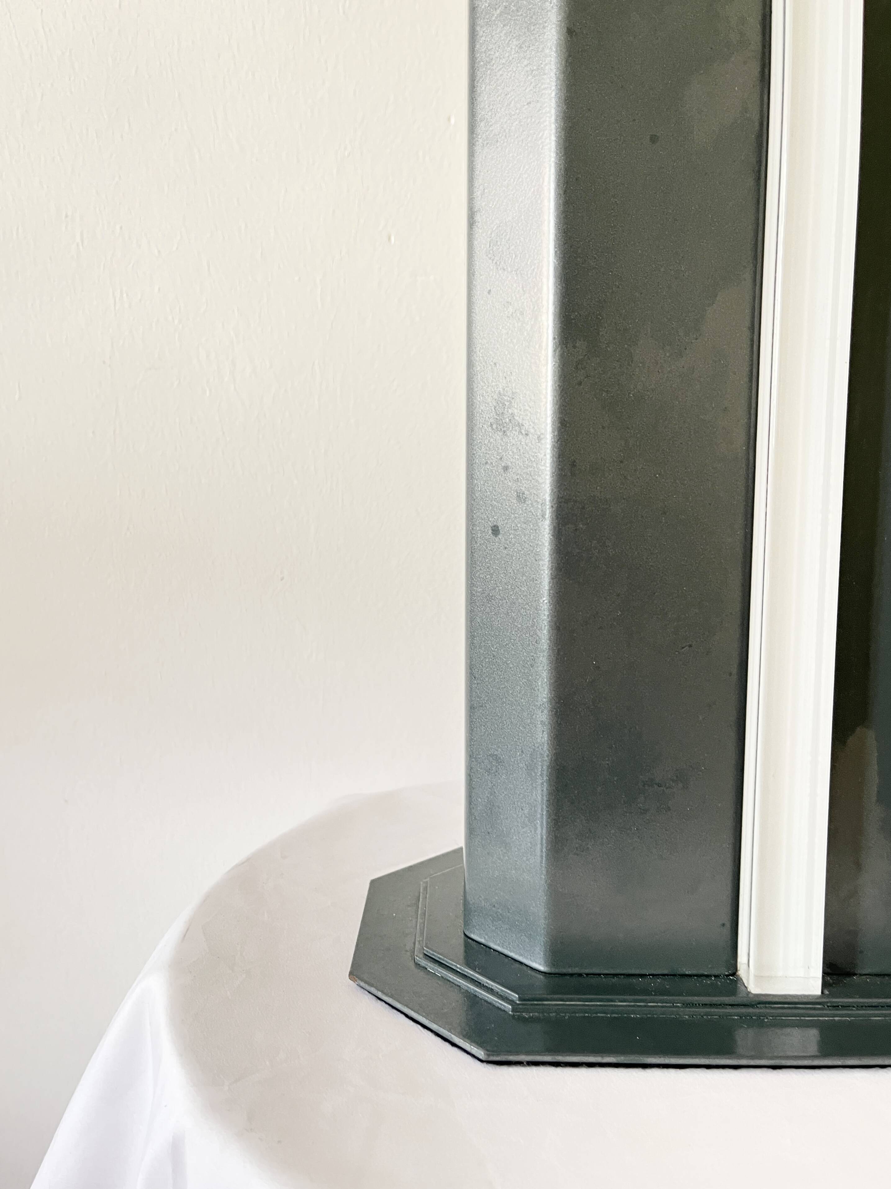 Vintage Postmodern Table Lamp, 4 Light Metal Lamp with Chrome Details, ´80