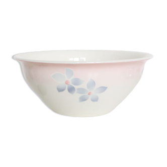 Antique ceramic salad bowl, moulin des loups, 1980, french manufacture