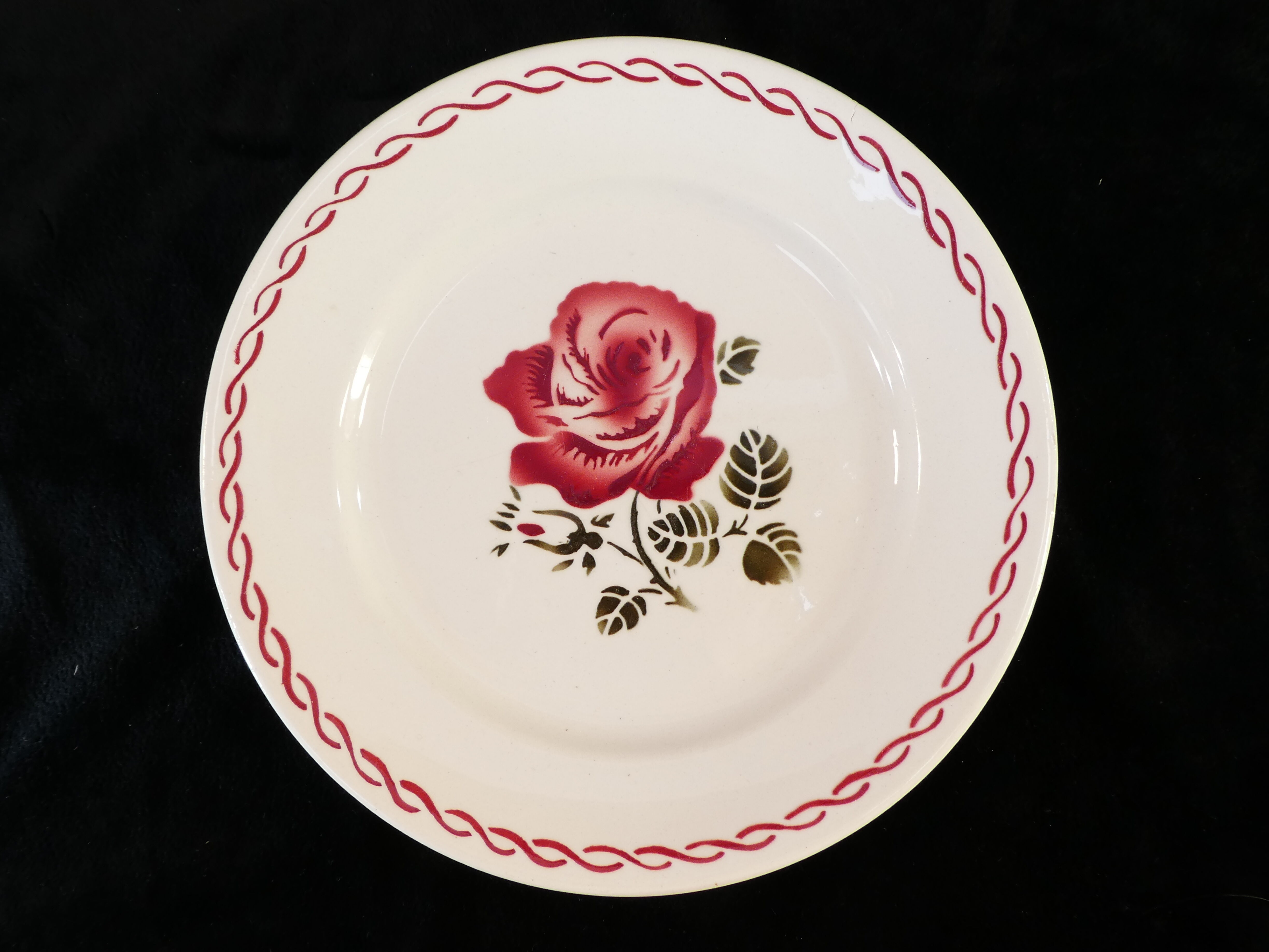 8 flat plates badonviller rose red