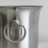 small matte silver metal ice bucket