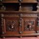 Very important Renaissance style chateau library buffet in oak