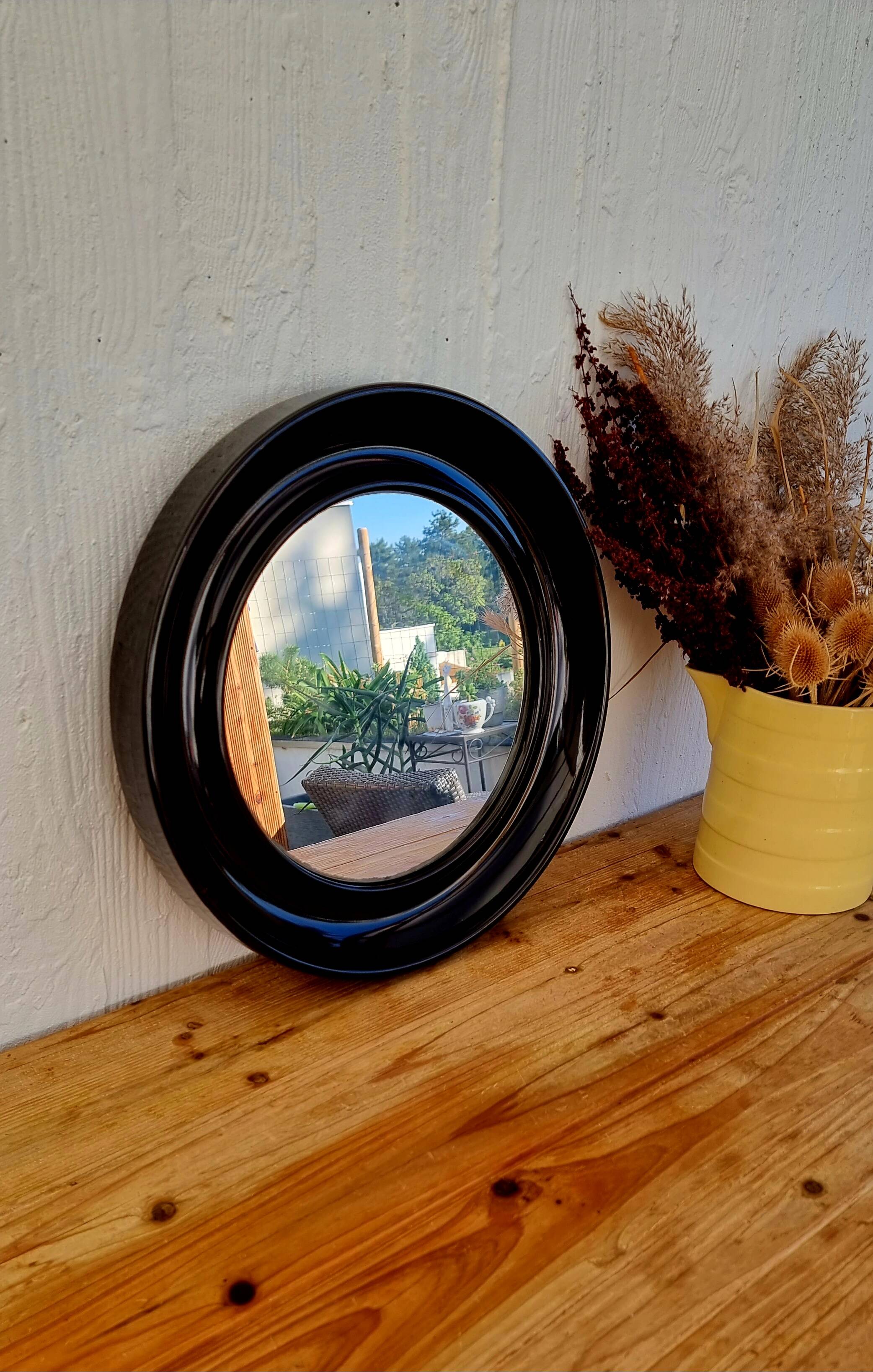Vintage Salc brown round mirror