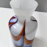 Red, White and Blue Murano Glass Vase by Carlo Moretti, Italy