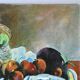 Oil painting on canvas, still life with fruit, signed
