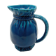 Pitcher in cracked blue Charolles earthenware