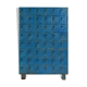 Blue metal workshop furniture with 48 bins