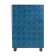 Blue metal workshop furniture with 48 bins
