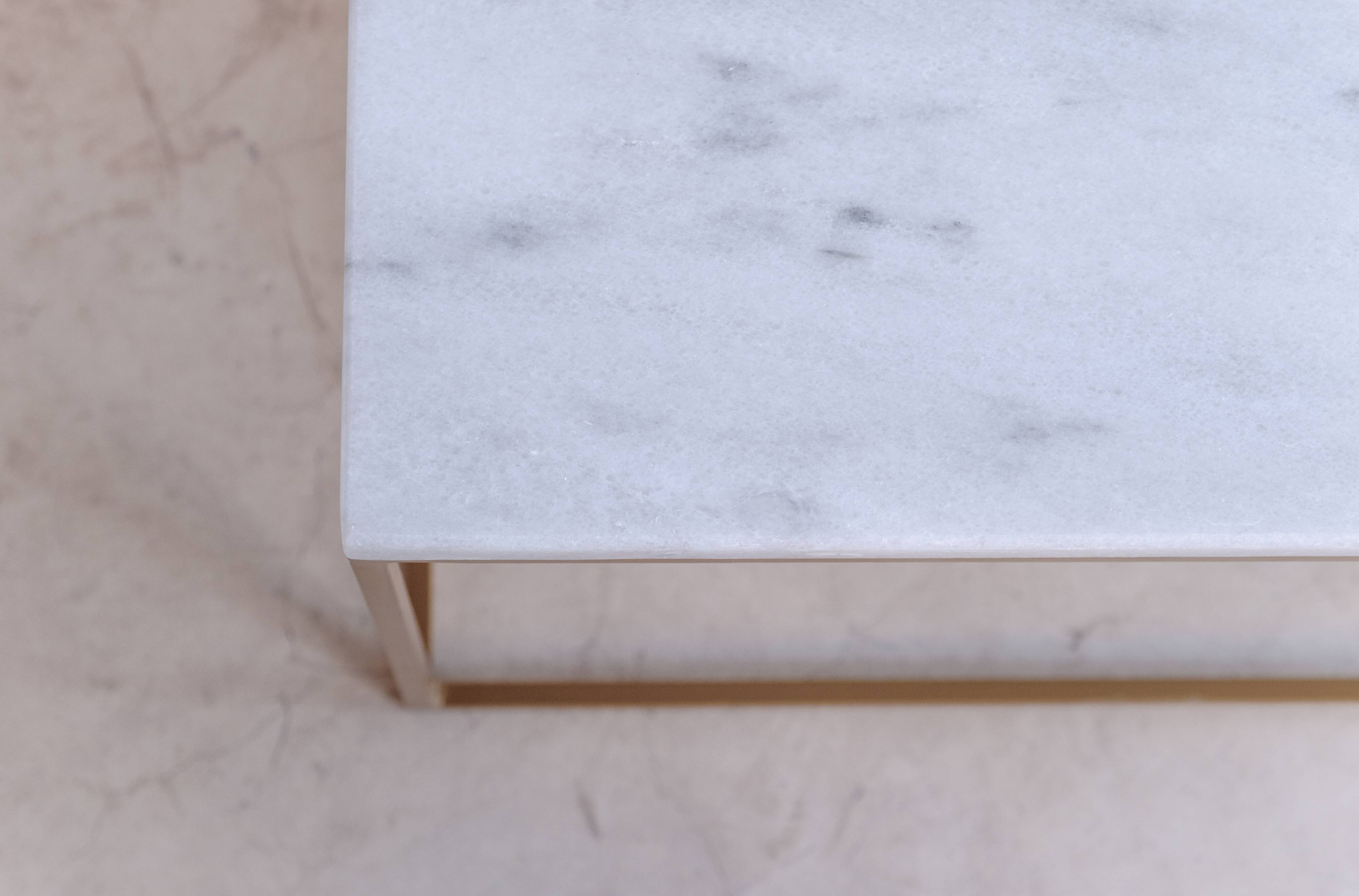 Square coffee table in white marble Ibiza