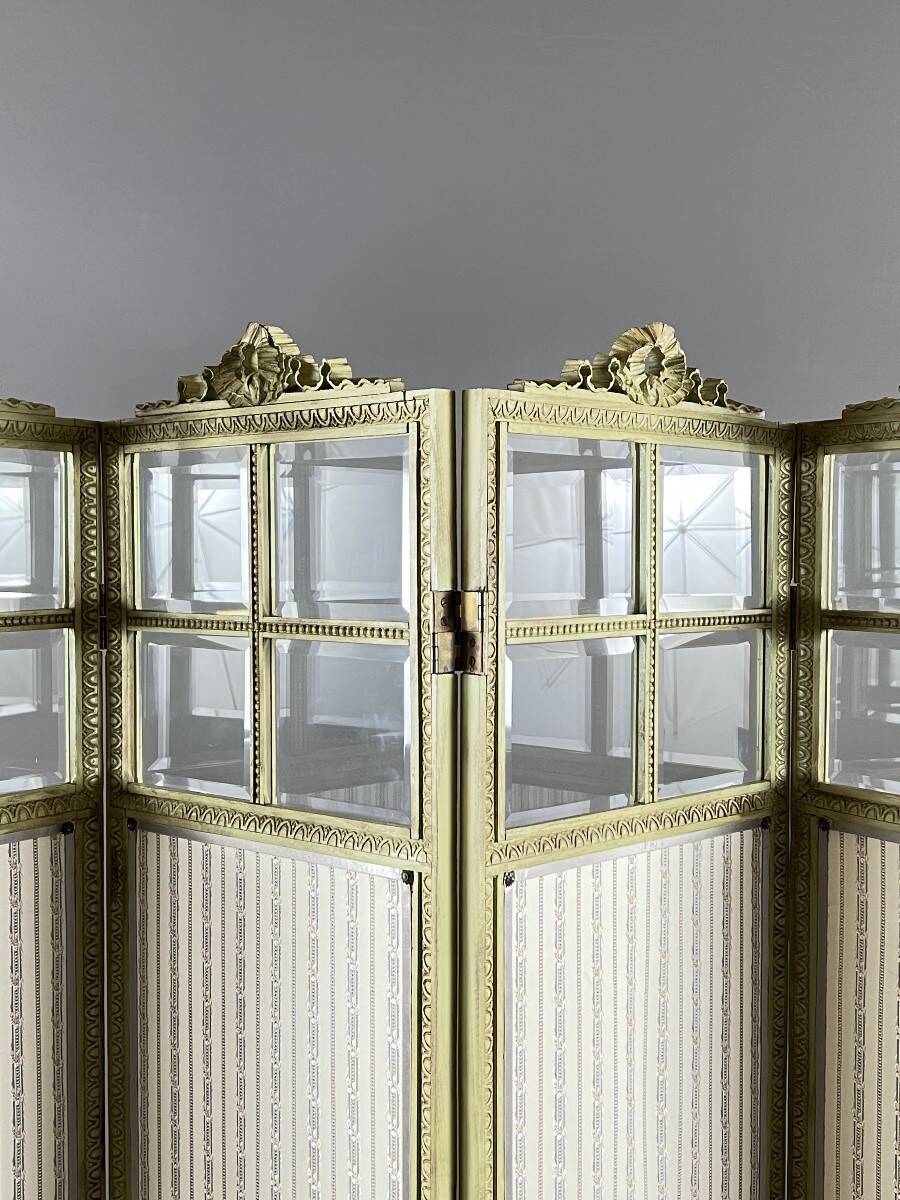 Five-panel screen in Louis XVI style, 19th century.