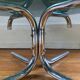 Tubular round smoked glass coffee table vintage 1970