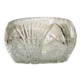Bol en cristal de plomb vintage des années 1970 : pièce maîtresse de table bohémienne
