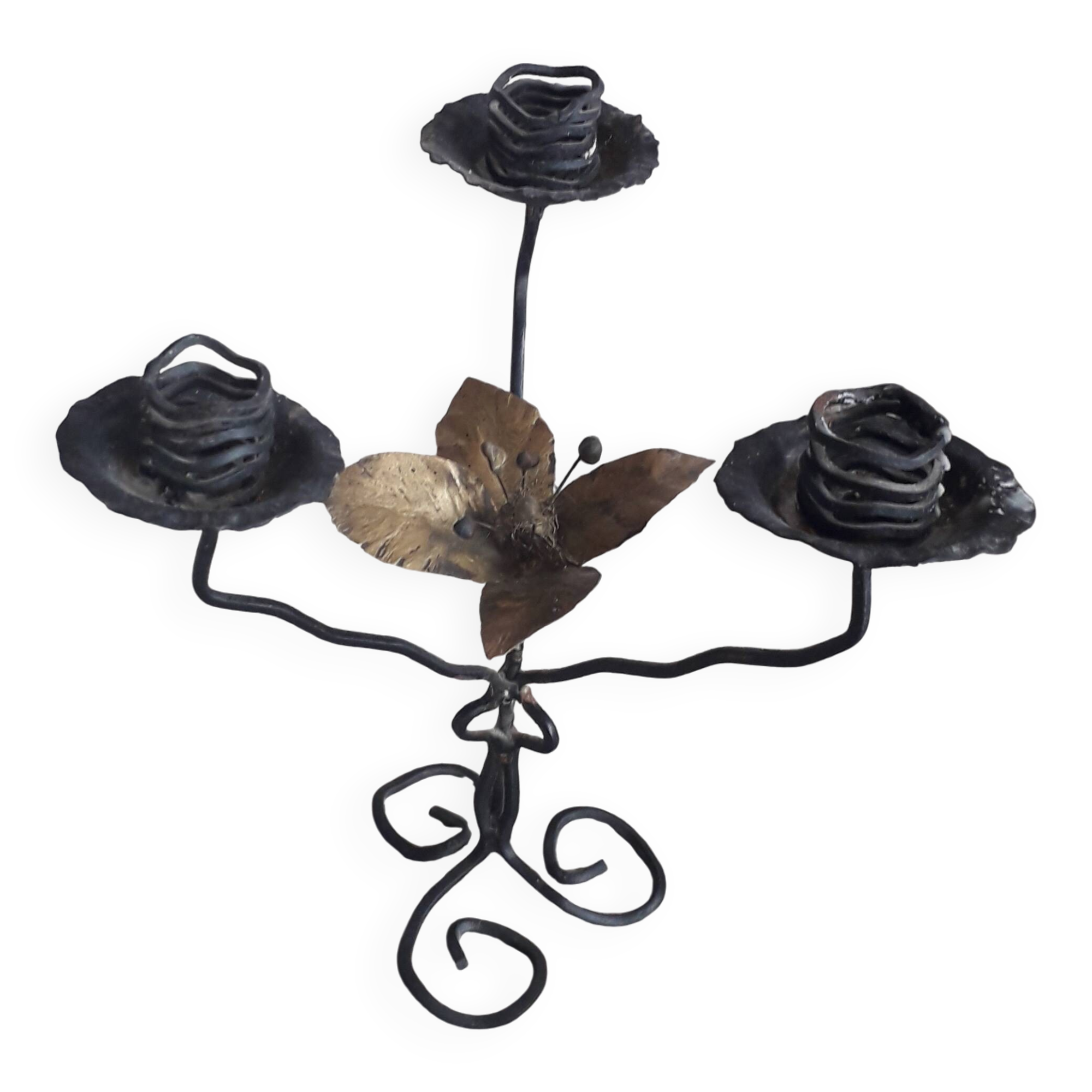 Vintage wrought iron candlestick