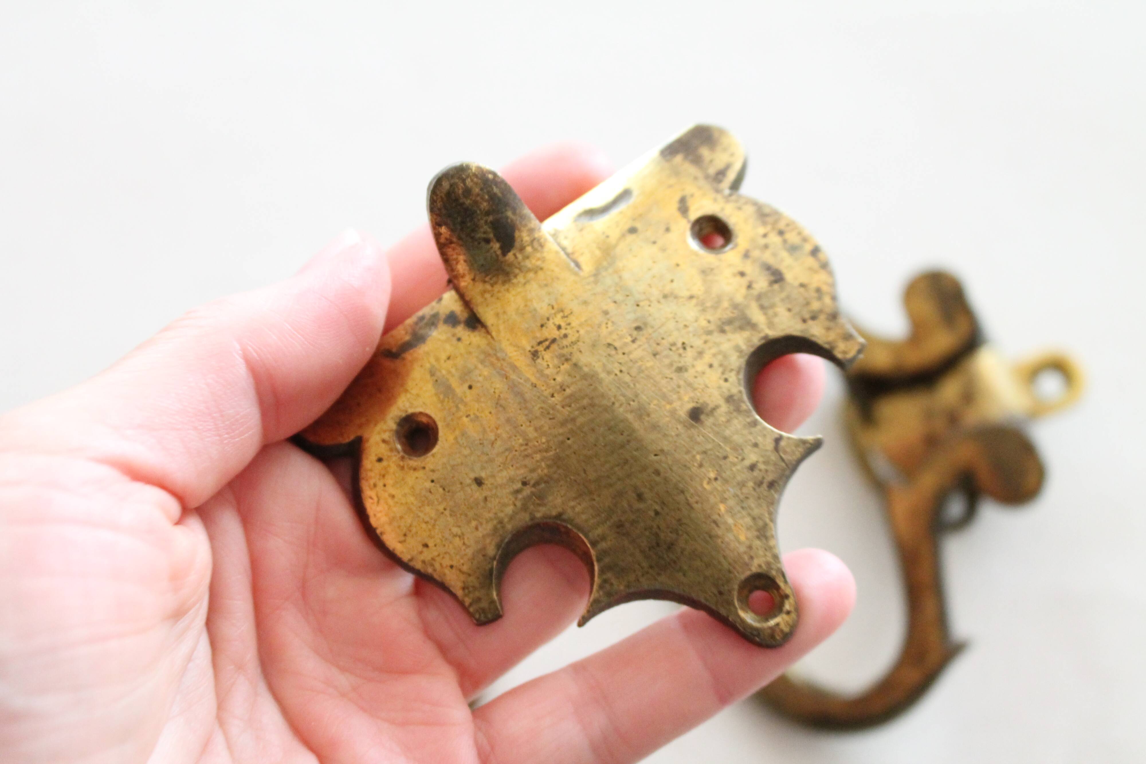 Large antique piano handles, old bronze, hardware.