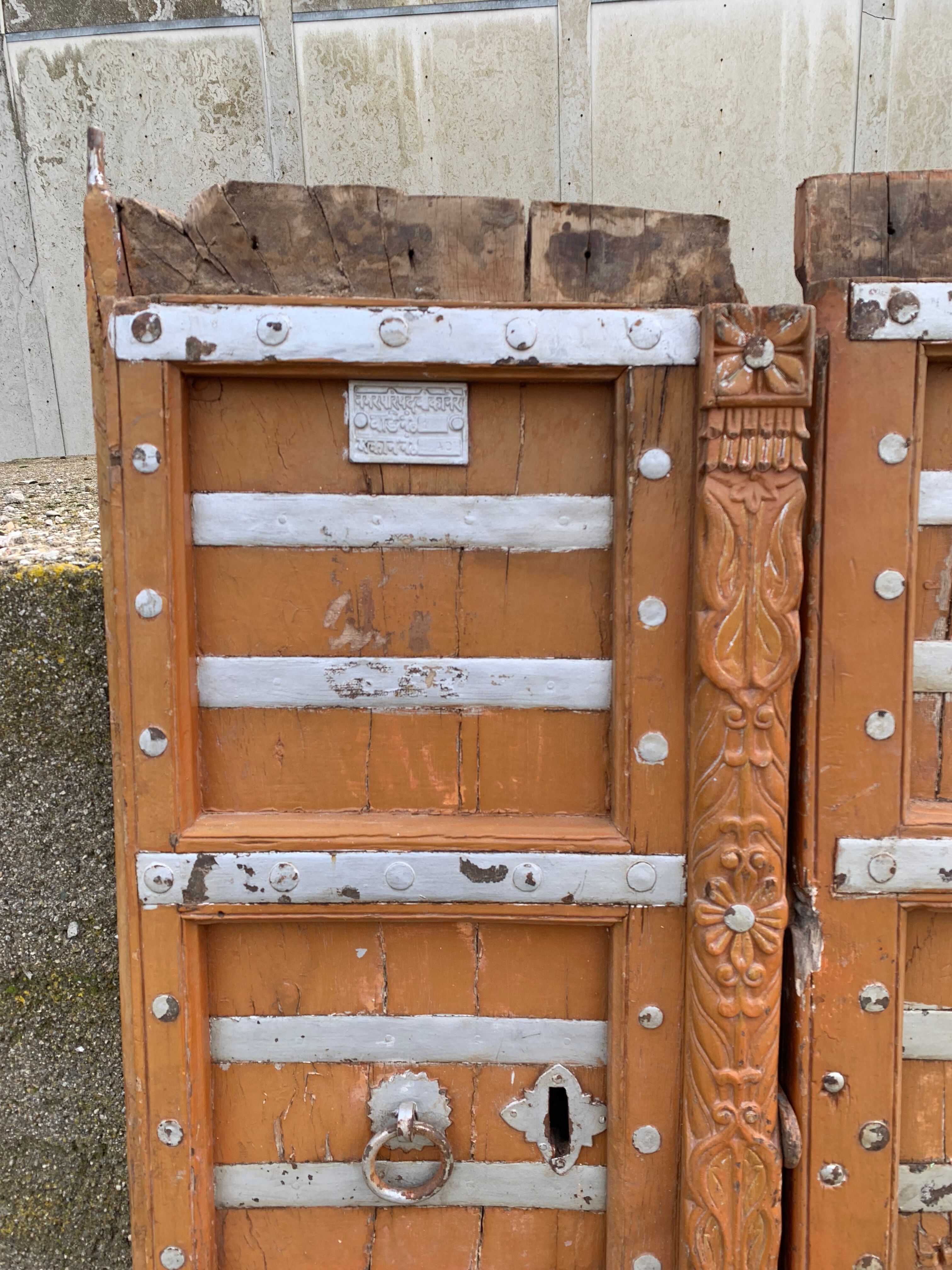 Pair of ancient Indian wooden doors