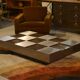 Designer coffee table with a checkerboard pattern attributed to Roberto Monsani 1970s.