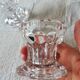 Set of two vintage candle holders transparent glass France Reims
