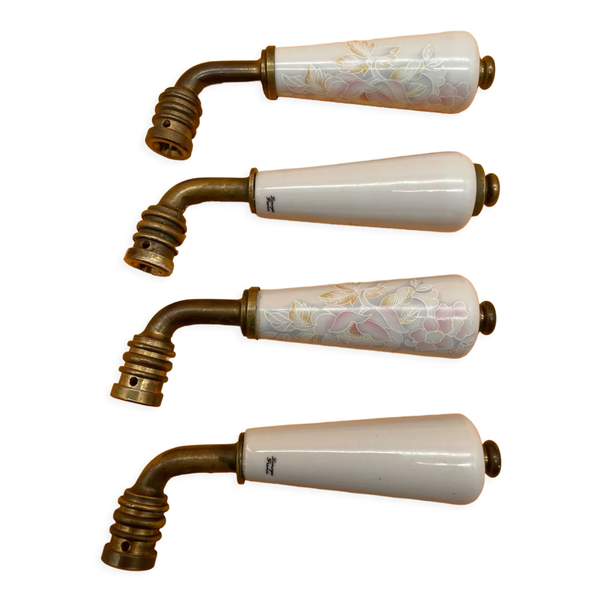 Limoges porcelain handles floral motif