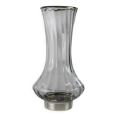 Vase vintage en verre et métal argenté, années 1980