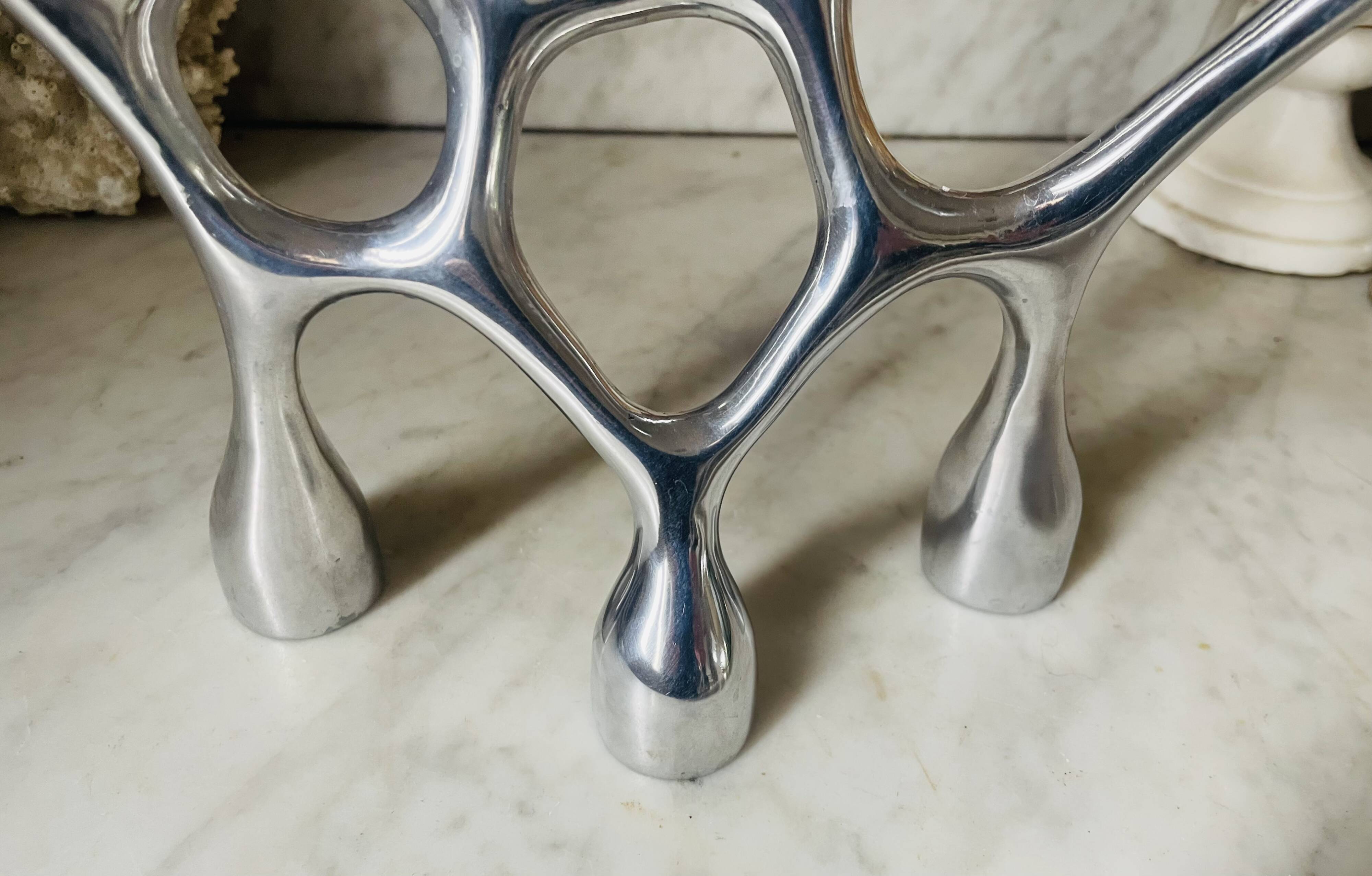 Vintage aluminium cast iron candlestick