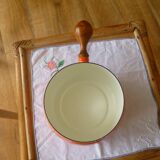 Enameled saucepan with lid 1970s