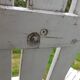 Pair of iron and old wood garden chairs