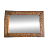 Large wall mirror in carved wood – handcrafted work