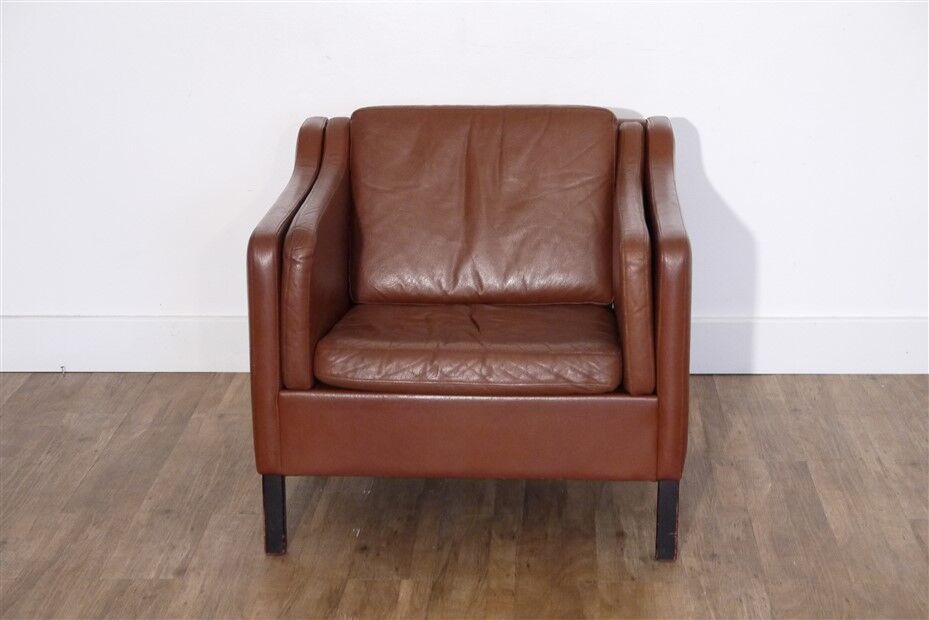 Danish armchair in cognac leather 1960