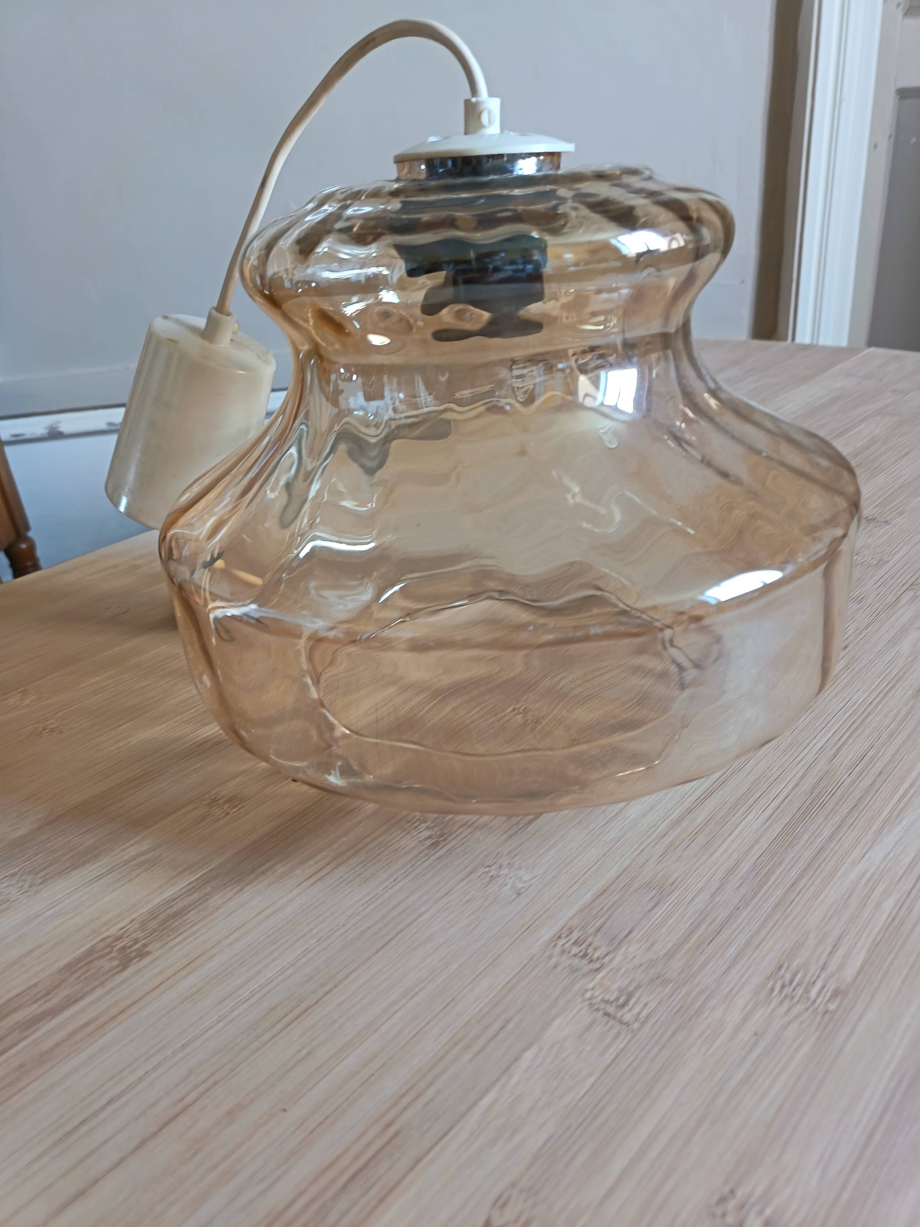 Suspension en verre années 70
