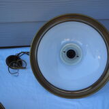 Suspension in white opaline, its edge in aged brass