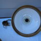 Suspension in white opaline, its edge in aged brass
