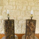 Pair of Brutalist table lamps by Irv Bramberg, 1960s