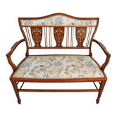 Antique Edwardian Two-Seat Mahogany Canapé with Marquetry