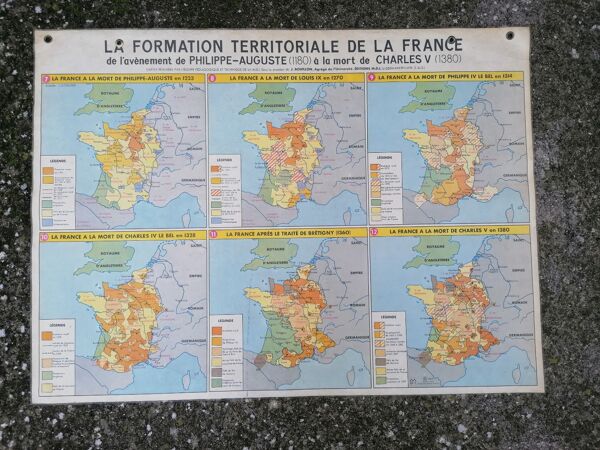 Ancienne carte scolaire MDI / Formation territoriale de la France