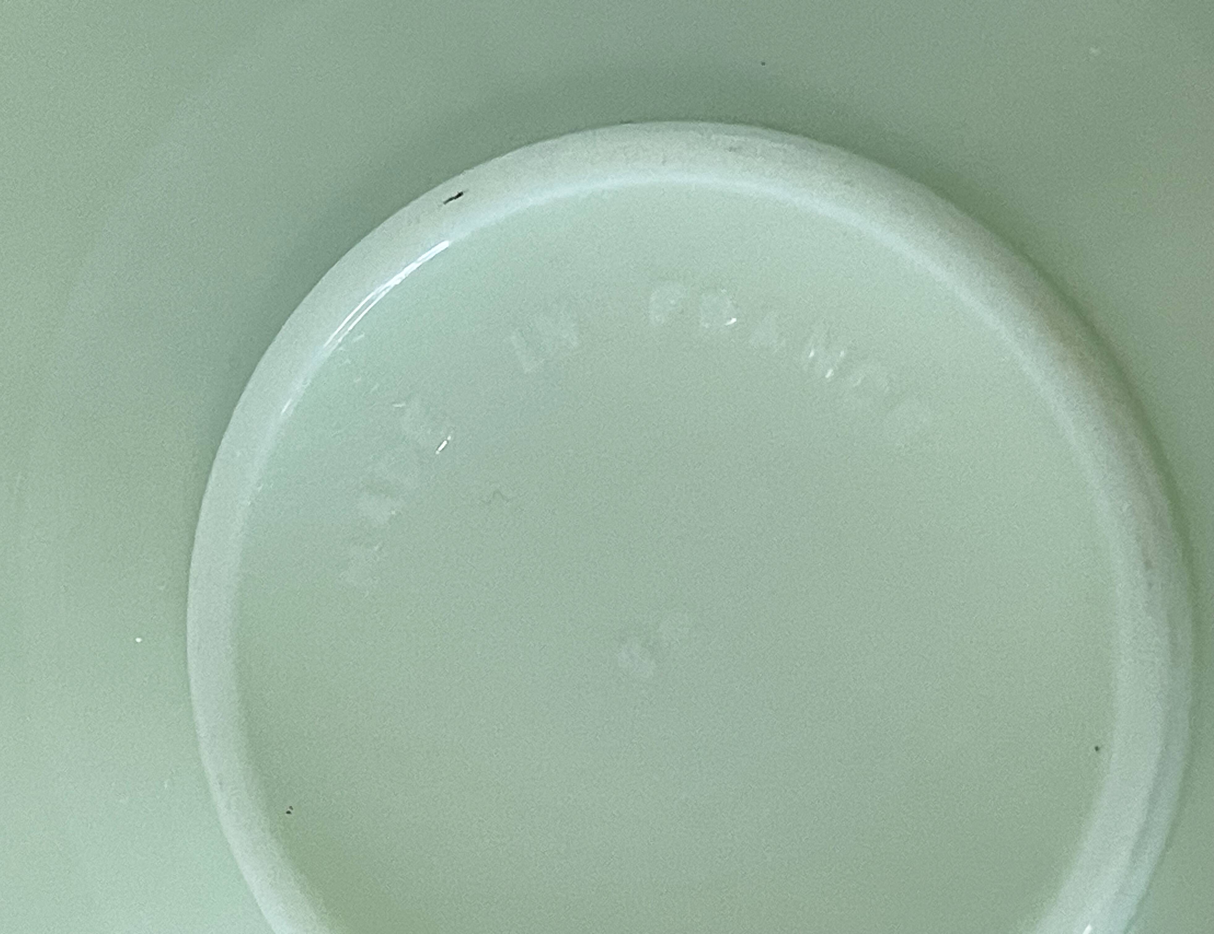 Set of 4 Mint Green Opaline Saucers with Swirl Motif, Made in France